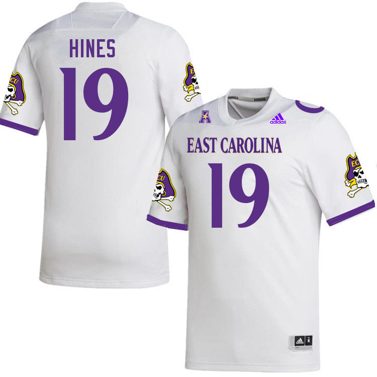 Men #19 DeMarius Hines ECU Pirates College Football Jerseys Stitched-White